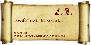 Lovászi Nikolett névjegykártya